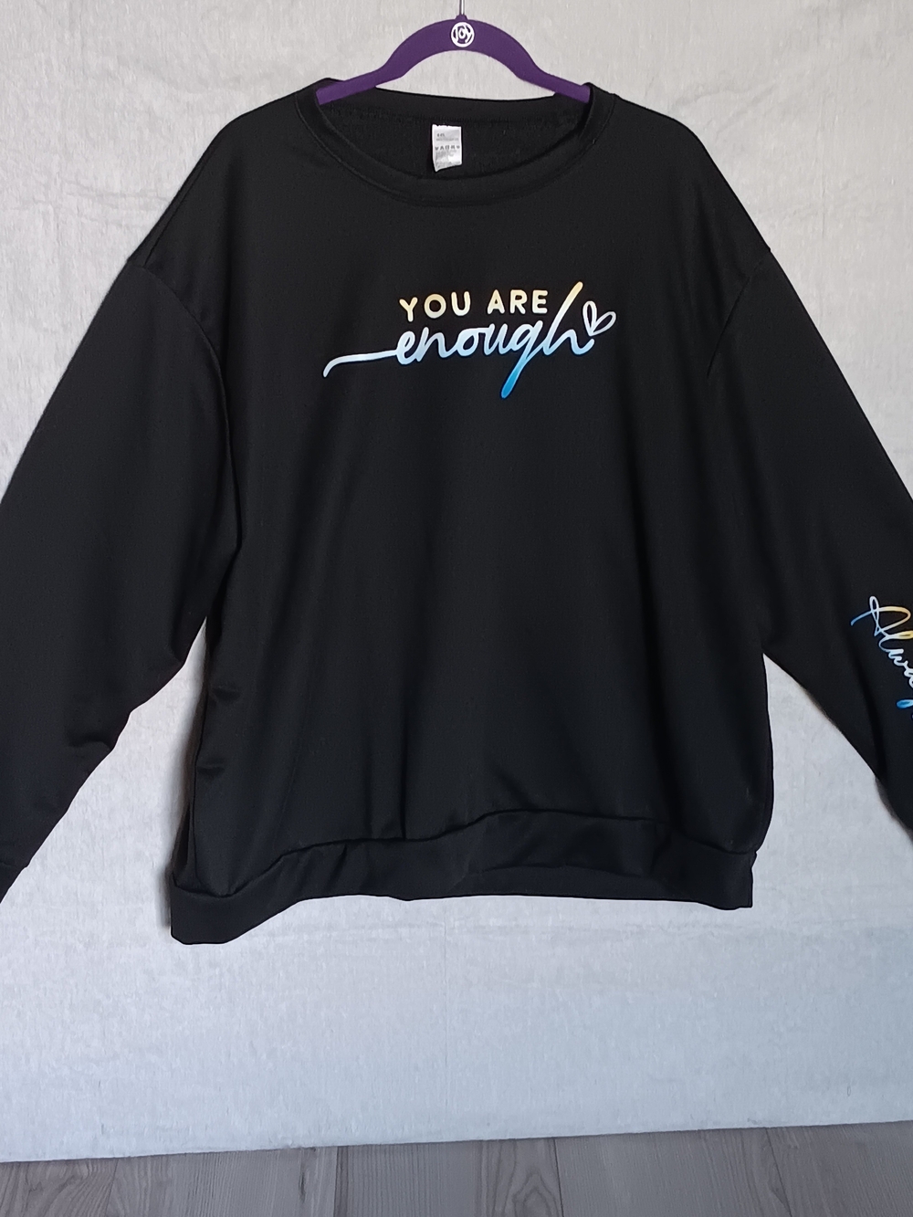 You Are Enough Black Graphic Sweatshirt - Women